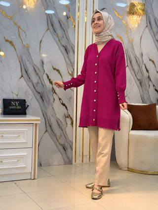 NY MEHLİKA KOLLAR VE ALTI AJUR DETAYLI HIRKA 3365