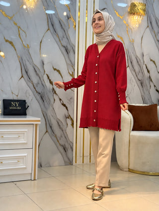 NY MEHLİKA KOLLAR VE ALTI AJUR DETAYLI HIRKA 3365