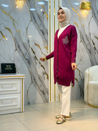 NY MEHLİKA YAPRAK DESEN HIRKA 3366