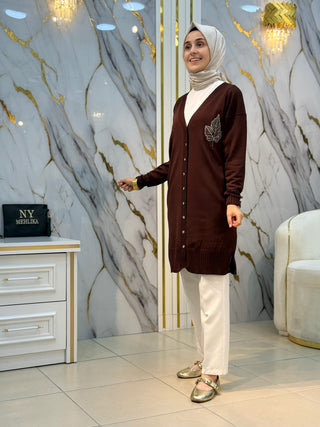 NY MEHLİKA YAPRAK DESEN HIRKA 3366