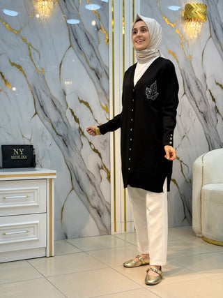 NY MEHLİKA YAPRAK DESEN HIRKA 3366