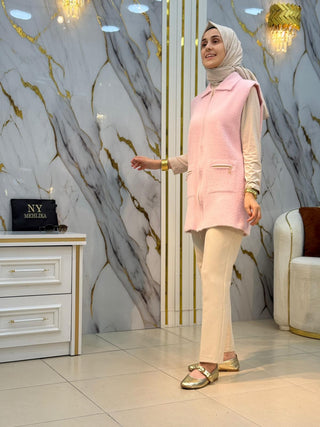 NY MEHLİKA ANGORA FERMUARLI YELEK 3381