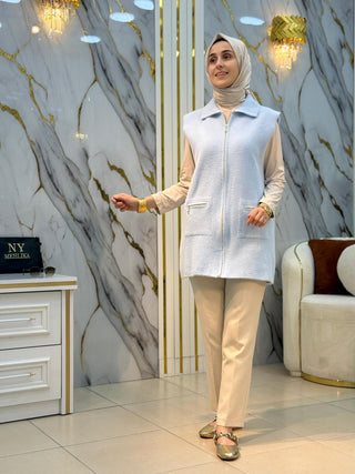 NY MEHLİKA ANGORA FERMUARLI YELEK 3381