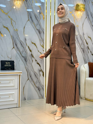 MİSSKNIT ÇİZGİLİ ETEKLİ TAKIM 35331