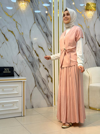 İKOLL KRUVAZE YELEKLİ ETEKLİ TAKIM 35498
