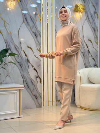 NY MEHLİKA KOLLAR TAŞ İŞLEMELİ TUNİK 2767