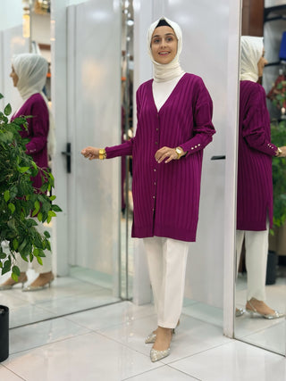 NY MEHLİKA ÇİZGİLİ SOĞUK İP HIRKA 3179
