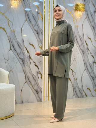 NY MEHLİKA ÖNÜ TAŞ İŞLEMELİ OYSHO TAKIM 5239