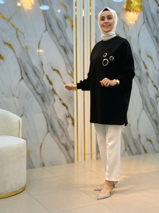 PUANE PUL TASARIM DETAYLI TUNİK 10727