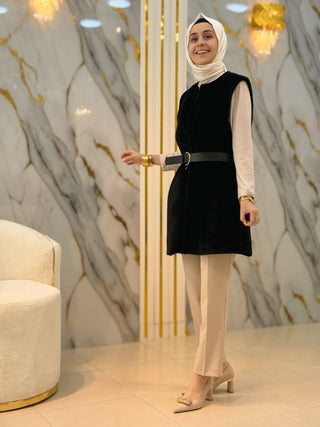 NY MEHLİKA KEMERLİ ANGORA YELEK 70098