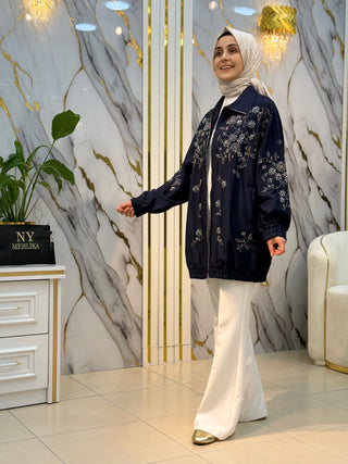 TRİPEN PULPAYET İŞLEME DETAYLI FERMUARLI GİY ÇIK (KAP) 3587