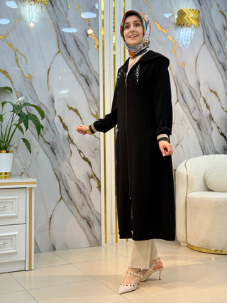 BERELANCE KAPİŞONLU ZİNCİR DETAYLI CEPLİ KAP 1221