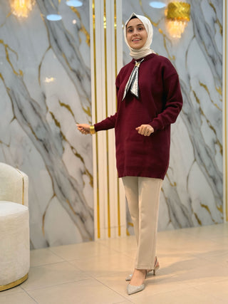 NY MEHLİKA KRAVATLI KAZAK (TUNİK) 3289