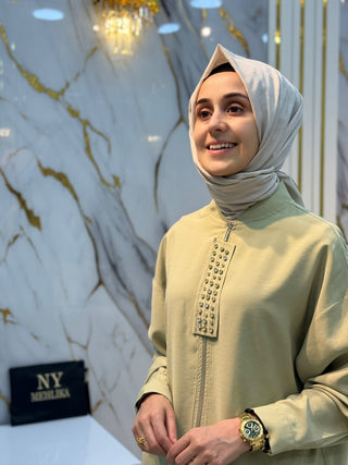 ALESYA ÖNÜ TAŞ DETAYLI GİY ÇIK KAP A5355