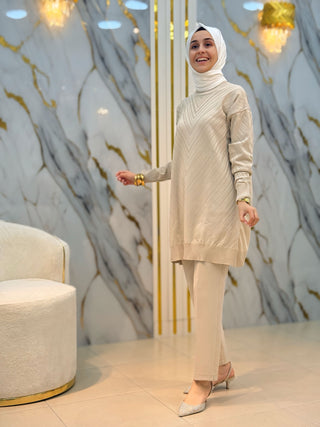 MEHLİKA V DESEN SOĞUK İP TUNİK 3192