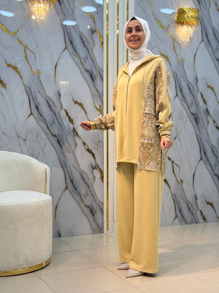 NY MEHLİKA DESENLİ KAPİŞONLU TAKIM 502