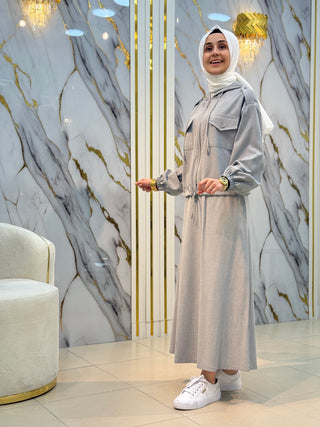 İKOLL FERMUARLI BÜZGÜ DETAYLI ETEKLİ TAKIM 33609