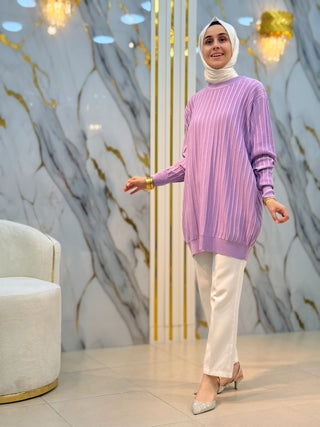 NY MEHLİKA ÇİZGİLİ SOĞUK İP TUNİK 3185