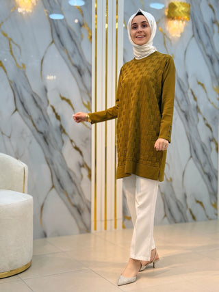 KADO KENDİNDEN DESENLİ SOĞUK İP TUNİK 2725026