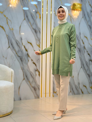 NY MEHLİKA HALKA DETAYLI SOĞUK İP TUNİK 3287