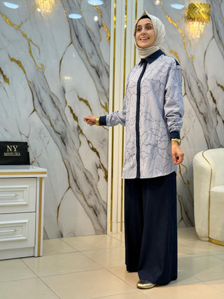ARMINE TREND ÇİZGİLİ KOT DETAY TAKIM 26YT 6147