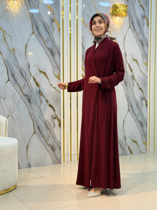 NY MEHLİKA TAŞ İŞLEME DETAYLI BAĞLAMALI FERACE ELBİSE 26024