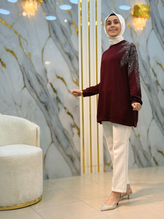 KADO OMUZ TAŞLI TUNİK 9703