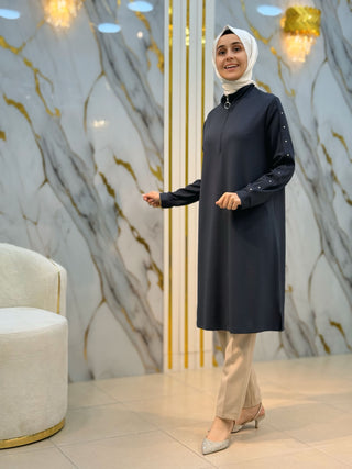 KADO FERMUARLI KOLLARI ZIMBALI TAŞ DETAY OYHSO TUNİK 257462