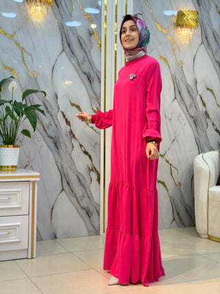 NY MEHLİKA ALTI PİLELİ ELBİSE 3807