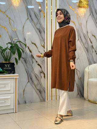 KADO YAKA VE KOL RİBANALI UZUN TUNİK 262642