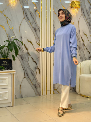 KADO YAKA VE KOL RİBANALI UZUN TUNİK 262642