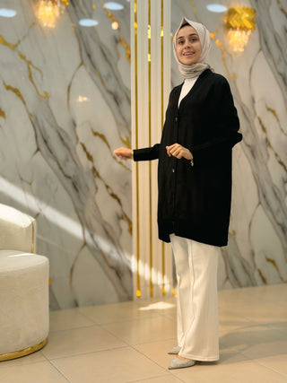 NY MEHLİKA JAKAR DETAY KARMA DESEN SOĞUK İP HIRKA 5033