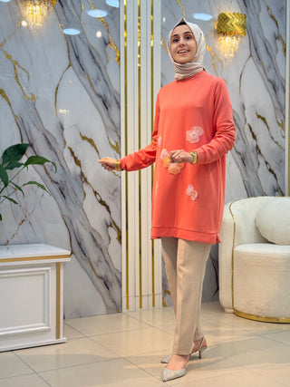 KADO ÇİÇEK TAŞ İŞLEMELİ TUNİK 257528