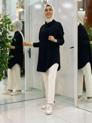 PUANE NAKIŞ İŞLEMELİ TUNİK 10663