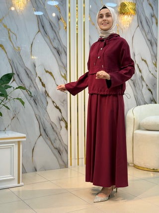 İKOLL ÇITÇIT VE BÜZGÜ DETAYLI ETEKLİ TAKIM 16924