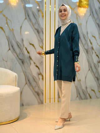 NY MEHLİKA DESENLİ SOĞUK İP HIRKA 3193