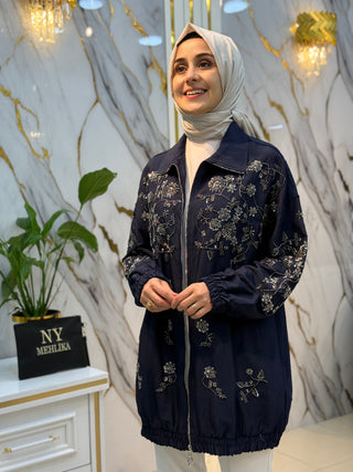 TRİPEN PULPAYET İŞLEME DETAYLI FERMUARLI GİY ÇIK (KAP) 3587