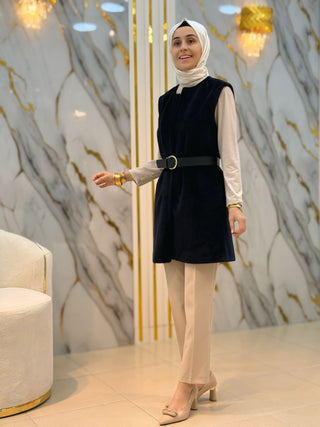 NY MEHLİKA KEMERLİ ANGORA YELEK 70098