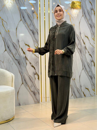 ALESYA FERMUARLI TASARIM CEKETLİ KUPRA TAKIM 5300