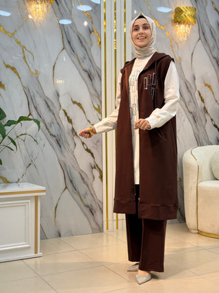 AYŞE AKAY TAŞ İŞLEMELİ KAPİŞONLU 3'LÜ TAKIM 1025