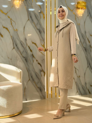 KADO CEPLİ DESENLİ KAPİTONE YELEK 257190