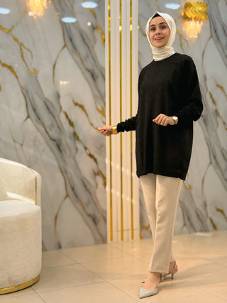 NY MEHLİKA İŞLEME DETAYLI SOĞUK İP TUNİK 2000