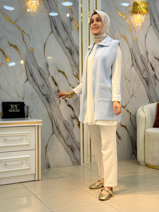 NY MEHLİKA ANGORA FERMUARLI YELEK 3381