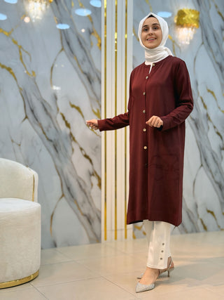 NY MEHLİKA GÜL İŞLEMELİ DÜĞMELİ HIRKA 35210