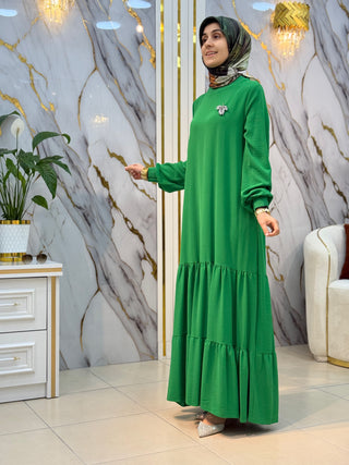 NY MEHLİKA ALTI PİLELİ ELBİSE 3807