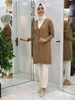 NY MEHLİKA ÇİZGİLİ SOĞUK İP HIRKA 3179