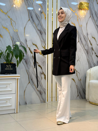 AYNAZ KEMER DETAYLI 4 DÜĞMELİ BLAZER CEKET 140060