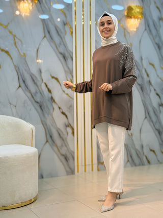 KADO OMUZ TAŞLI TUNİK 9703