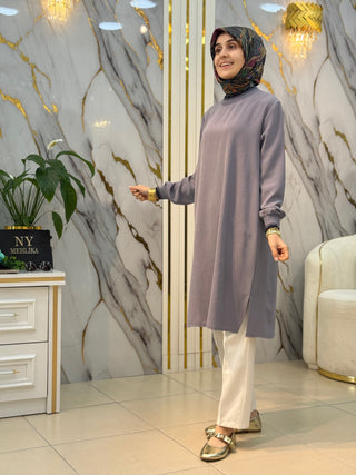 KADO YAKA VE KOL RİBANALI UZUN TUNİK 262642