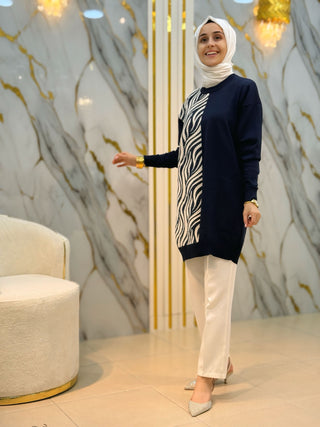 NY MEHLİKA ANGORA DETAYLI SOĞUK İP TUNİK 3284